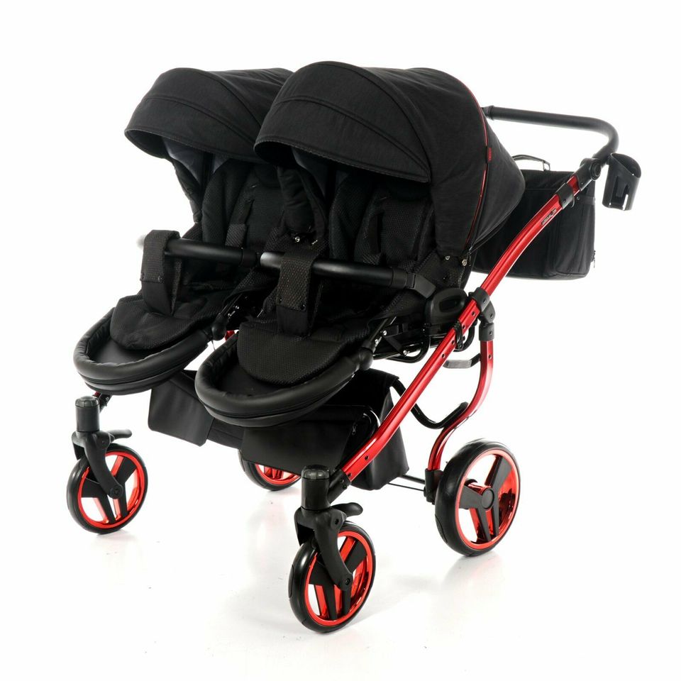 Kombi Kinderwagen Buggy Junama Duo Individual Schwarz Rot 3in1 in Leipzig