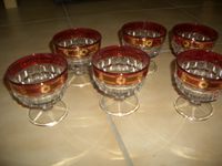 6 Gläser Glas mit Roter Verzierung  für Dessert,  Sekt, usw. Bayern - Ingolstadt Vorschau