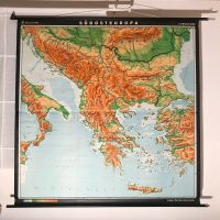 Schulkarte, Schulwandkarte, Lehrtafel „SÜDOSTEUROPA 1975“ Rheinland-Pfalz - Simmertal Vorschau