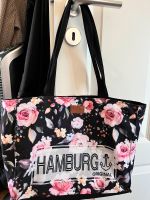 Stofftasche Tasche Shopper Hamburg Blumen Schwarz Bunt Dresden - Reick Vorschau