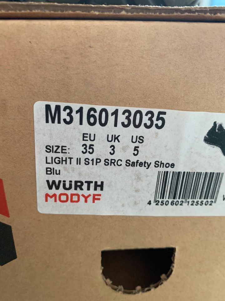 Sicherheitsschuhe Würth Modyf, Größe 35 S1P *NEU* in Möckmühl