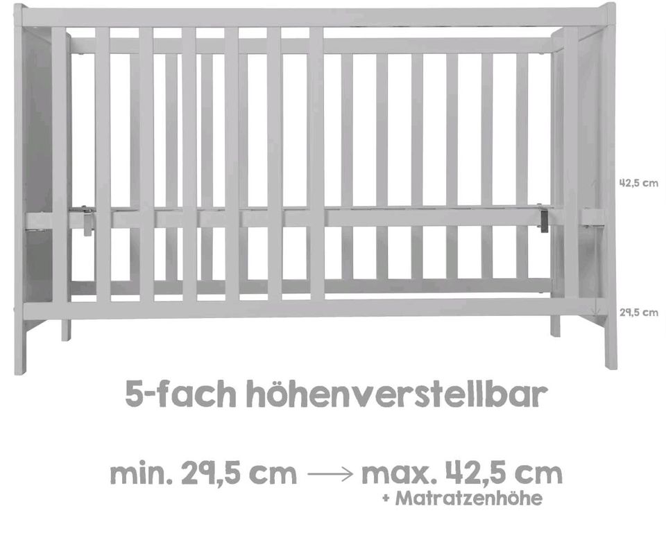 Babybett ROBA Grau Miffy Edition 120x60cm in Wittenberge