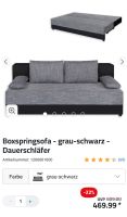 Boxspringsofa-grau-schwarz Dauerschläfer Nordrhein-Westfalen - Mönchengladbach Vorschau