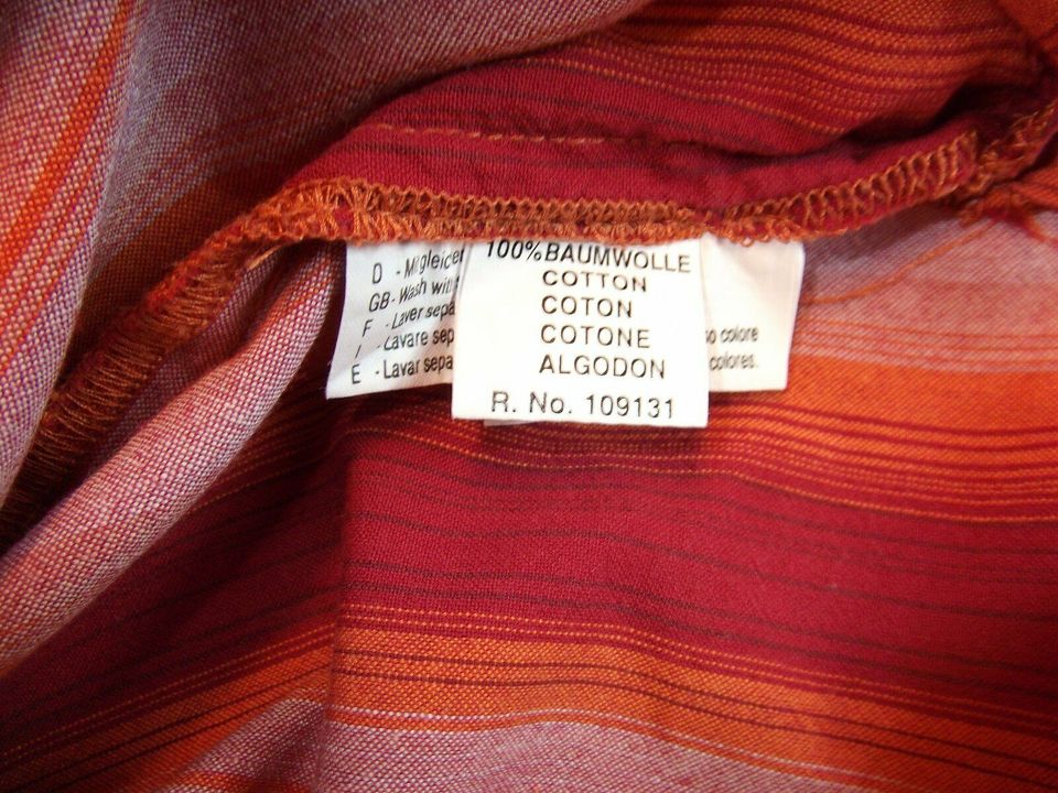 Bluse, Gr. 46, rot/bunt gestreift, 3/4 Arm, Baumwolle in Vierkirchen