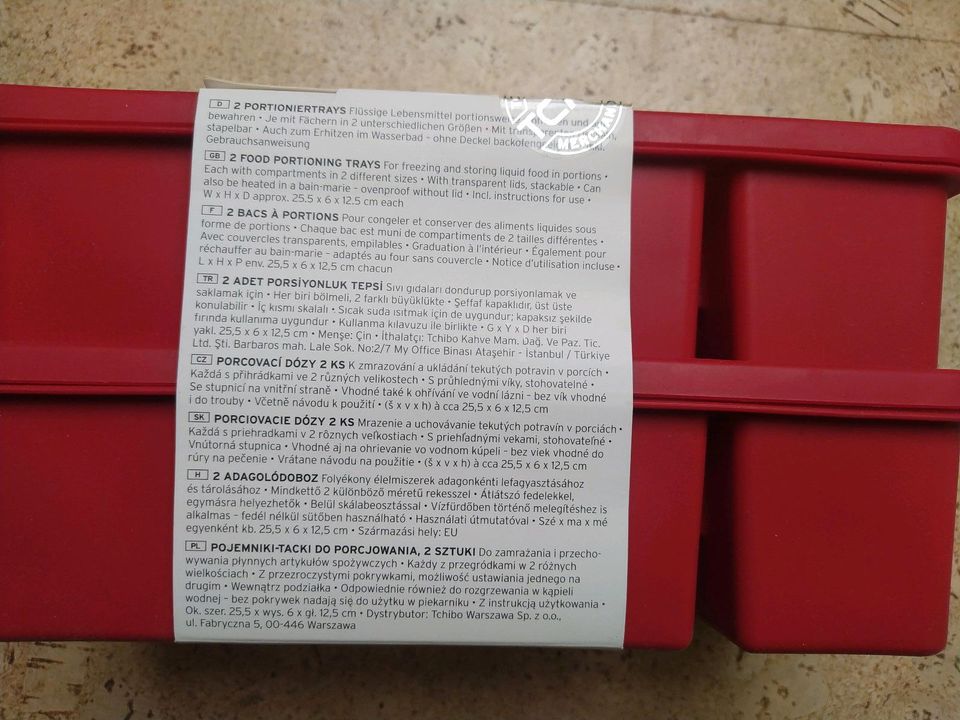 2 x Tchibo Portioniertray Silikonbehälter mit Deckel unbenutzt in Lenting