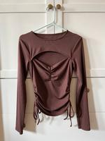 Geripptes Shirt langarm gerafft Nordrhein-Westfalen - Lage Vorschau