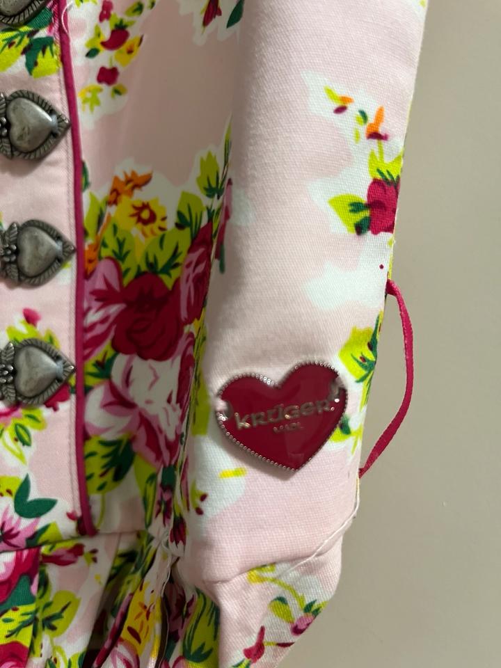 Krüger Madl Dirndl, rosa/pink mit Blumenmuster, Größe 34 (XS) in Stuttgart