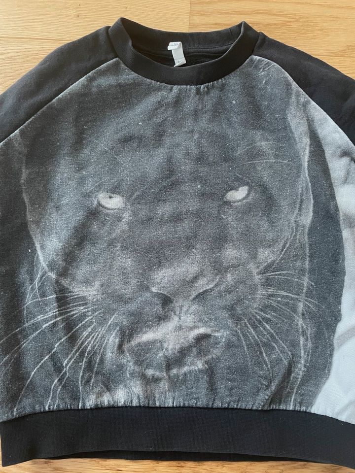POPUPSHOP ❤️ panther sweatshirt 104 / 110 skandi organic in Eisenberg