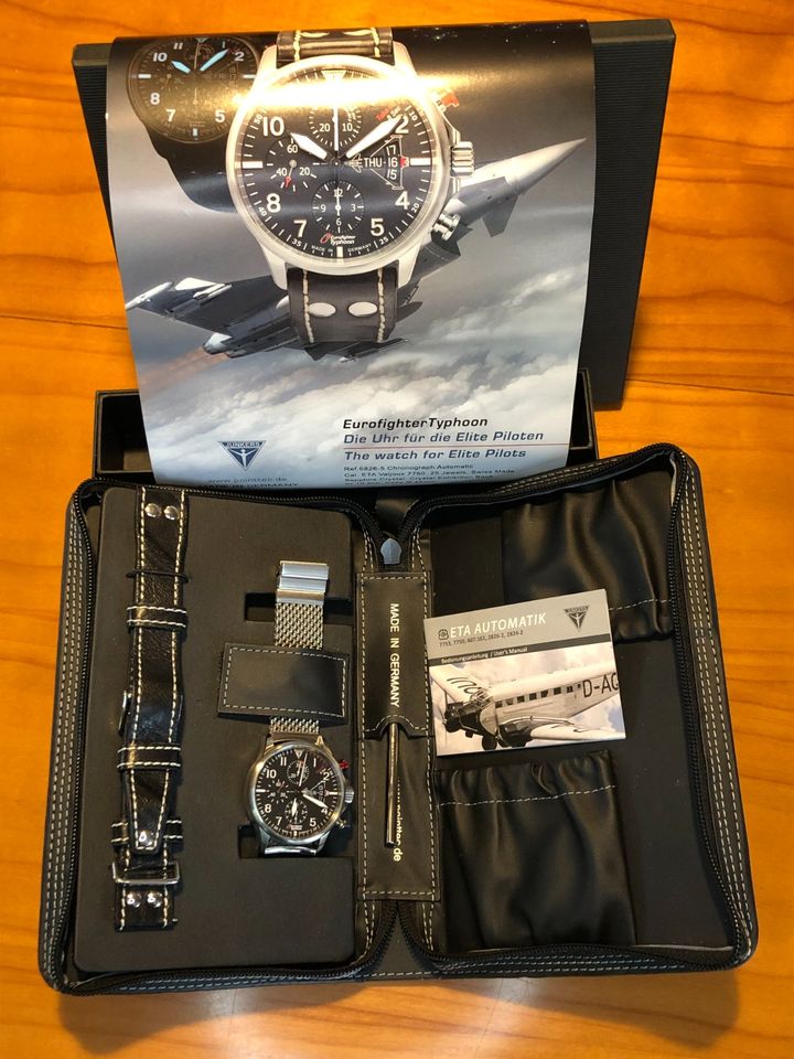 Rarität Junkers Eurofighter Typhoon Fliegeruhr Chronograph in Sinsheim