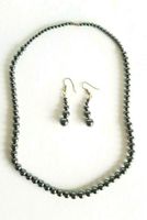 Damen Perlenkette schwarzer Edelstahl Halskette + Ohrringe schwer Baden-Württemberg - Ubstadt-Weiher Vorschau