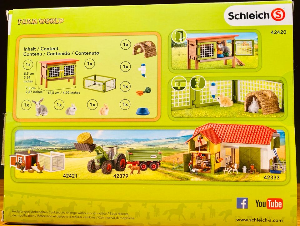 SCHLEICH 42420 Hasenstall Farm World, komplett mit Karton in Wuppertal