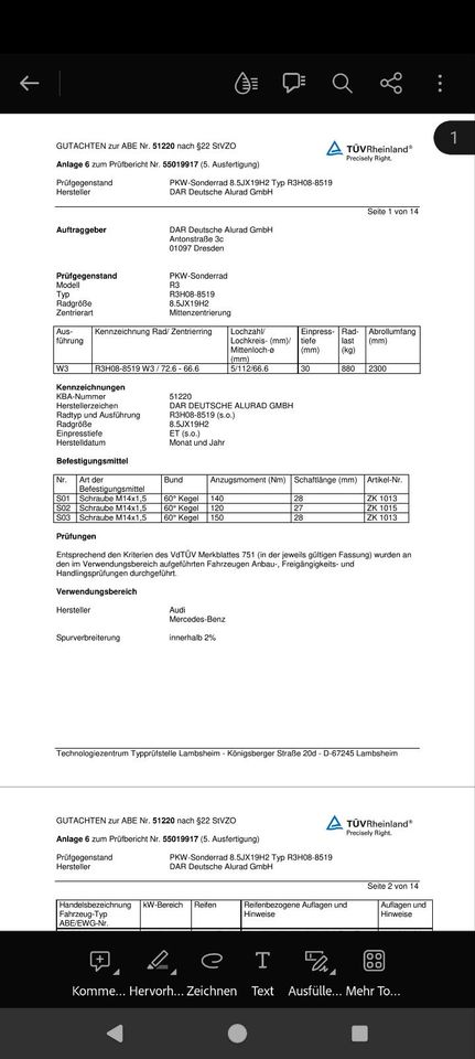 Felge 19 Zoll 5x112 ET30 mit ABE in Tapfheim