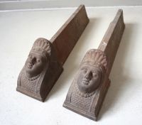 Kaminböcke eisen antik mit Gesichtern Niedersachsen - Schnega Vorschau