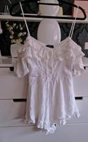 Bershka Jumpsuit Playsuit weiß Rüschen Strand Sommer Mini Gr. L. Berlin - Steglitz Vorschau