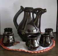 Likör Service Keramik Kanne plus Becher glasiert braun Bulgarien Leipzig - Probstheida Vorschau
