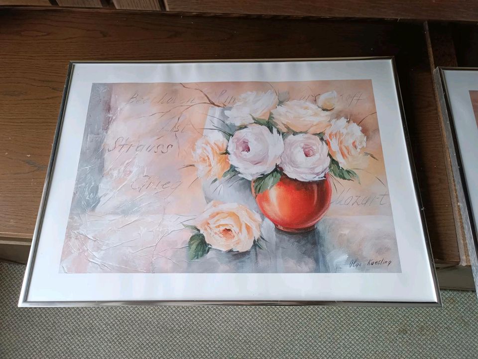 2 Bilder mit Blumenmotiven 70x50  cm in Ratingen