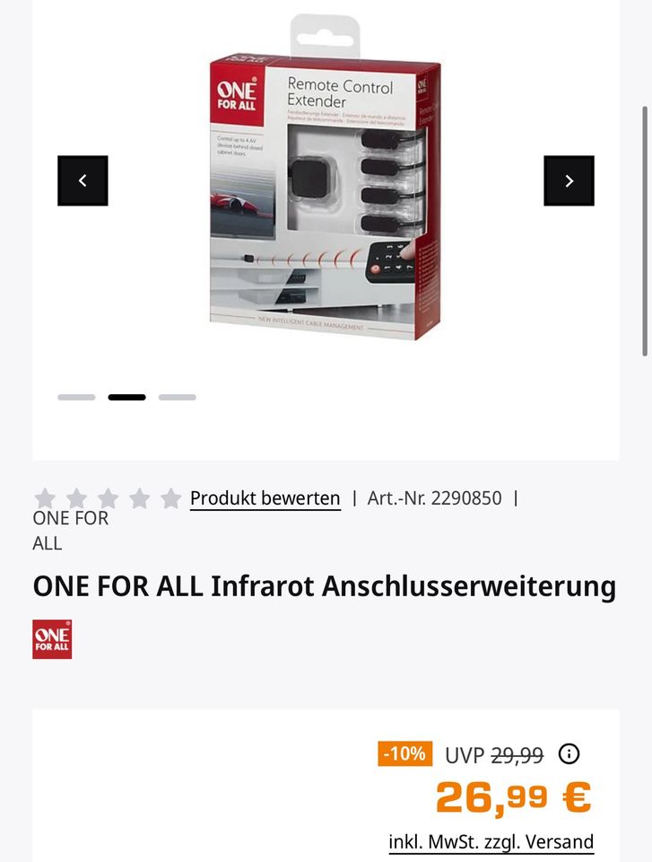 Infrarot Anschlusserweiterung (One For All) [OVP] in Köln