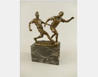 Bronzefigur zwei Fußballer im Zweikampf, Bronze auf Marmorsockel Münster (Westfalen) - Centrum Vorschau
