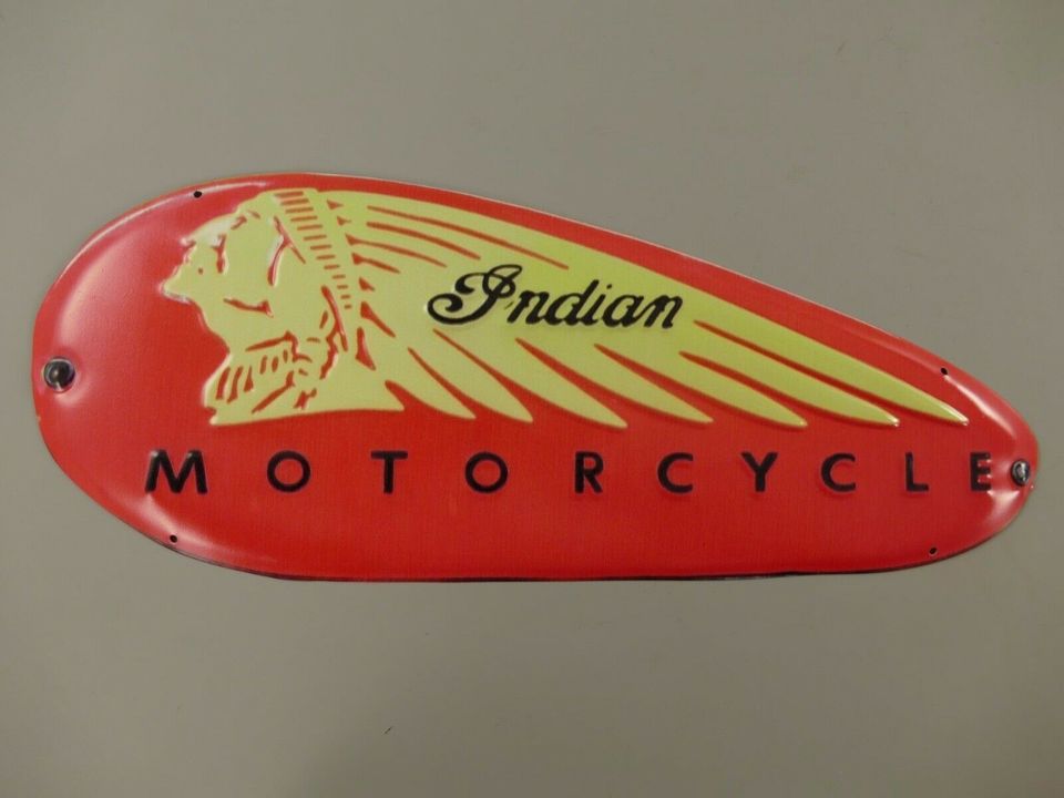 Indian Motorcycle Wandschild (Gestanzt) 50x20x0,5cm Blech in Greetsiel