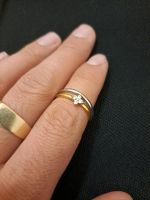 Ring Silber vergoldet 925 mit vier diamanten Bayern - Augsburg Vorschau