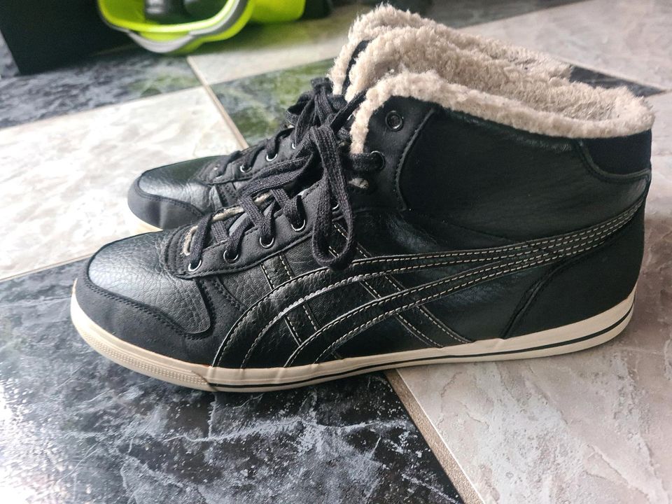 Asics aaron cheap leder grau