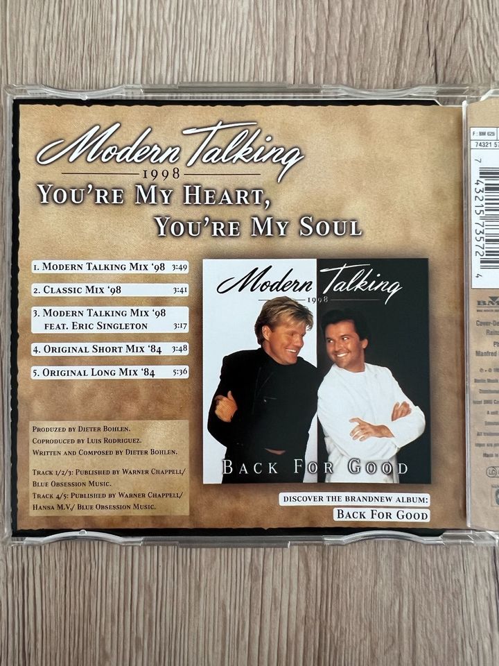 Maxi-CD | Modern Talking - You‘re My Heart, You‘re My Soul 1998 in Gruibingen