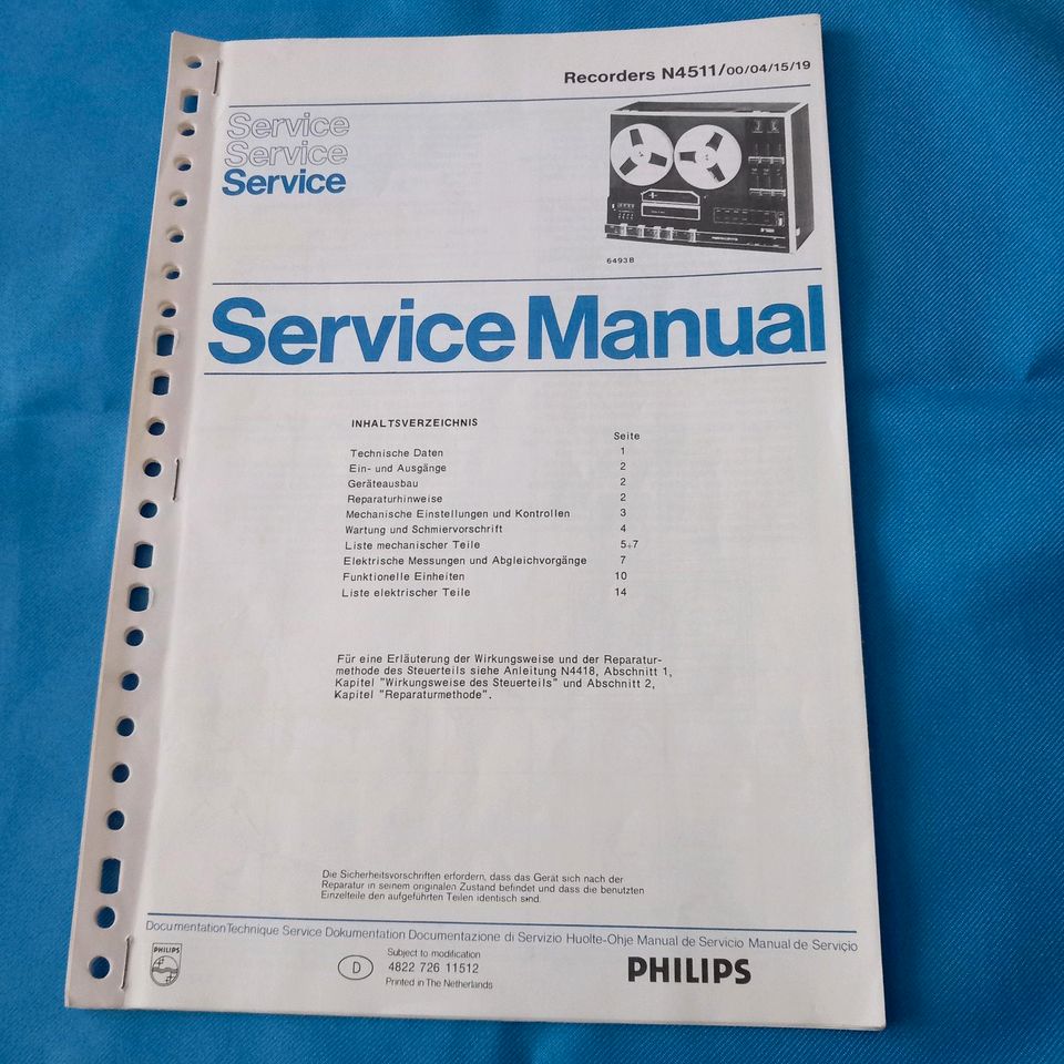 Rarität, Gebrauchsanleitung+Service Manual für Philips N4511 in Eckental 