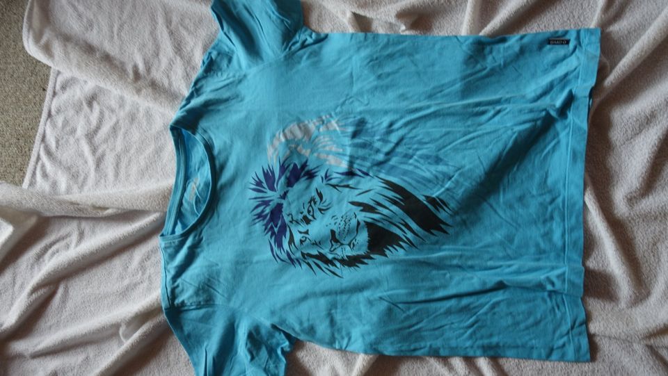 2 coole JAKO-O T-Shirts Leopard gelb Löwe blau 152 158 Sommer in Dresden