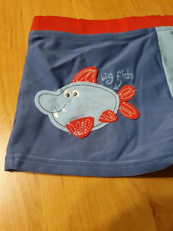 Topolino Badehose Gr. 110 Fisch Badeshort blau rot in Rostock