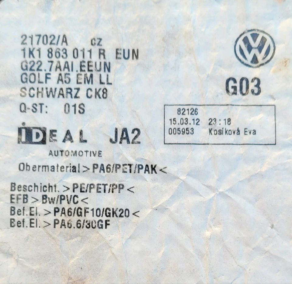 Fußmatten Set Golf, Polo, Passat, etc Original VW 21702/A in Velbert