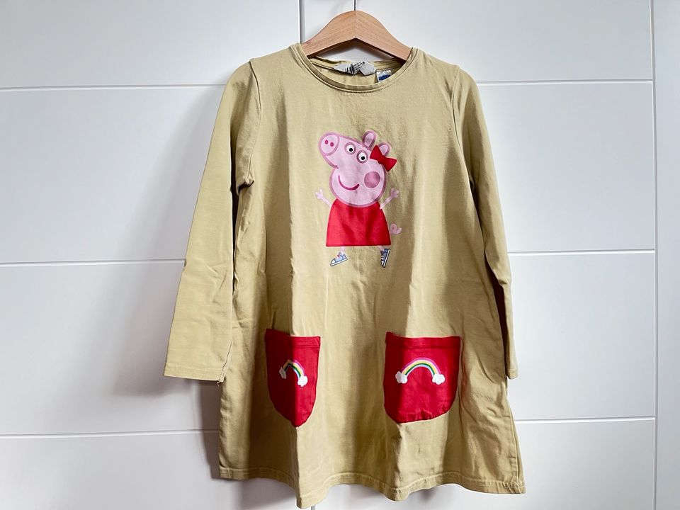 5 Langarmshirts in Gr. 122/128: Eule, Igel, Katze, Peppa Wutz in Hainburg