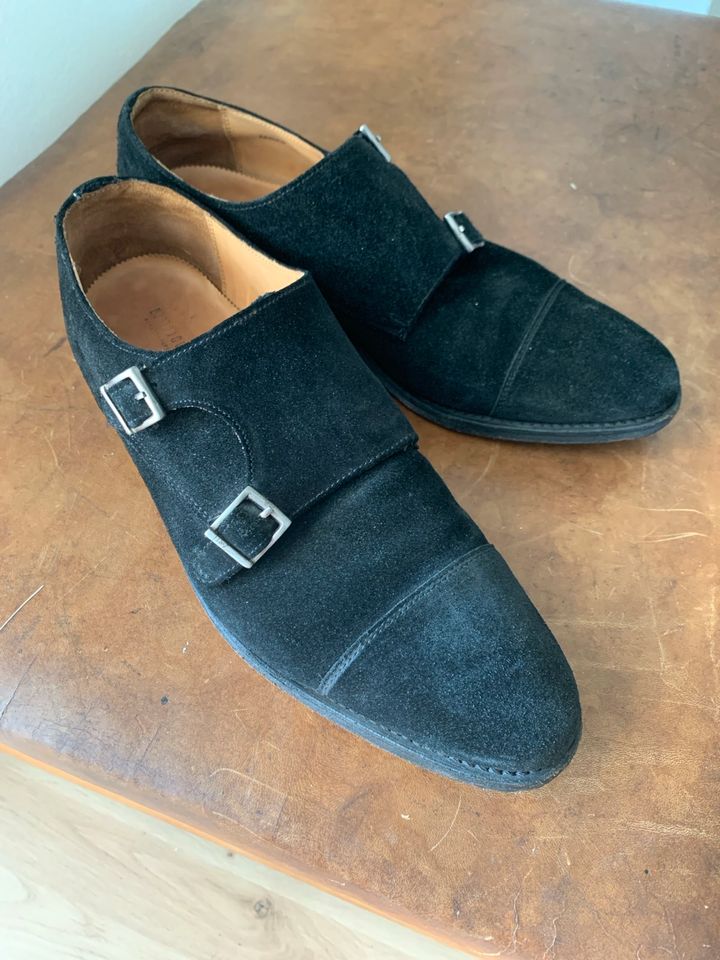 Gordon Bros. Double Monks, schwarz, Wildleder. Herrenschuhe in Mühldorf a.Inn