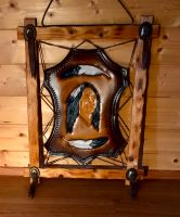 Bild Lederbild punziert Holzrahmen Native Indian USA Handmade Baden-Württemberg - Kappel-Grafenhausen Vorschau