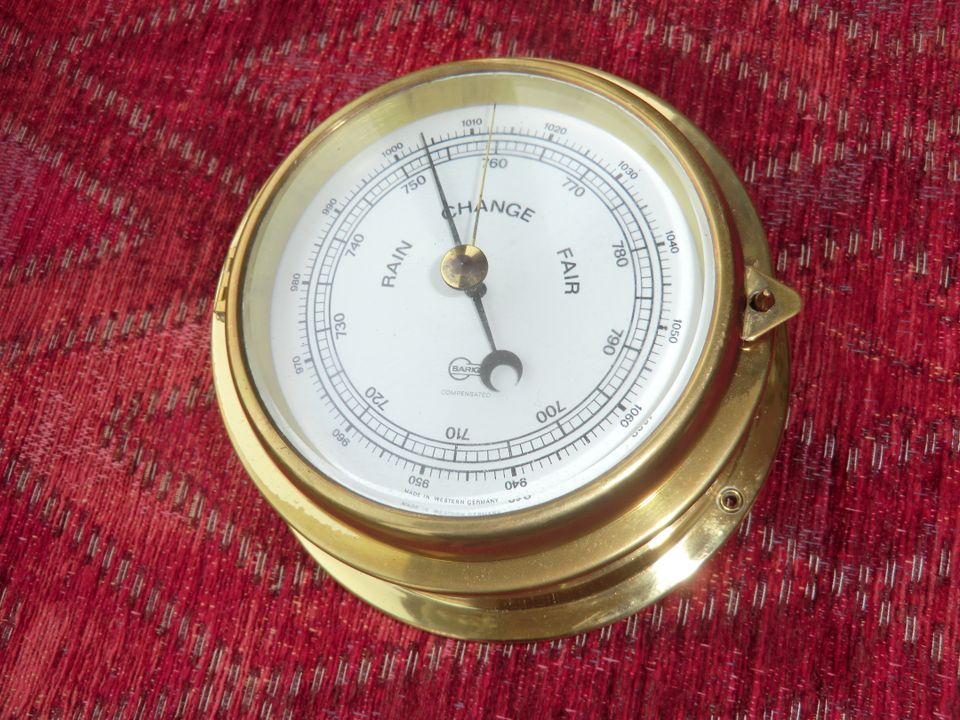 Barigo Uhr & comp Barometer Dm 22cm Schiffsbarometer 935-1065mbar in Kropp