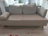Sofa, Schlafcouch, grau-beige milliert, incl. 4 große Kissen Bayern - Eichstätt Vorschau