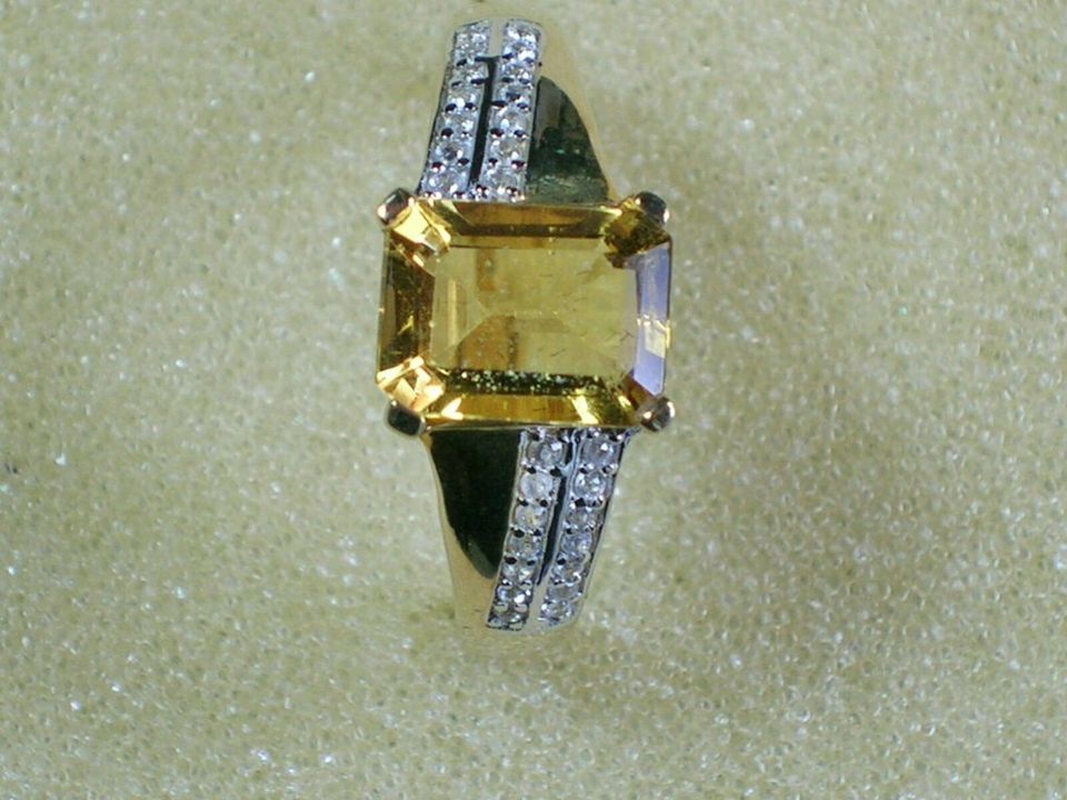 NEU: Ring Größe 18 / 56,5 375 Gold Goldberyll + Zirkon in Solingen