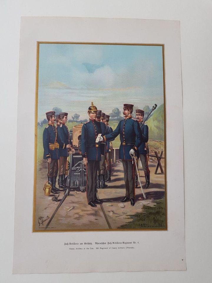 Rheinisches Fuss Artillerie Regiment Nr.8 Druck von 1900 in Leonberg