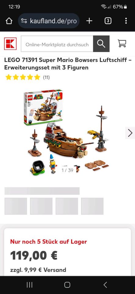 Lego Mario Bowser Schiff in Aichtal