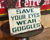 VINTAGE SAVE YOUR EYES WEAR GOGGLES SCHILD METALL SCHUTZBRILLE Nordrhein-Westfalen - Hamm Vorschau