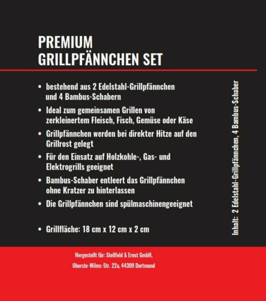 Premium Grillpfännchen 2-er Set mit je 2 Holzschabern in Dortmund