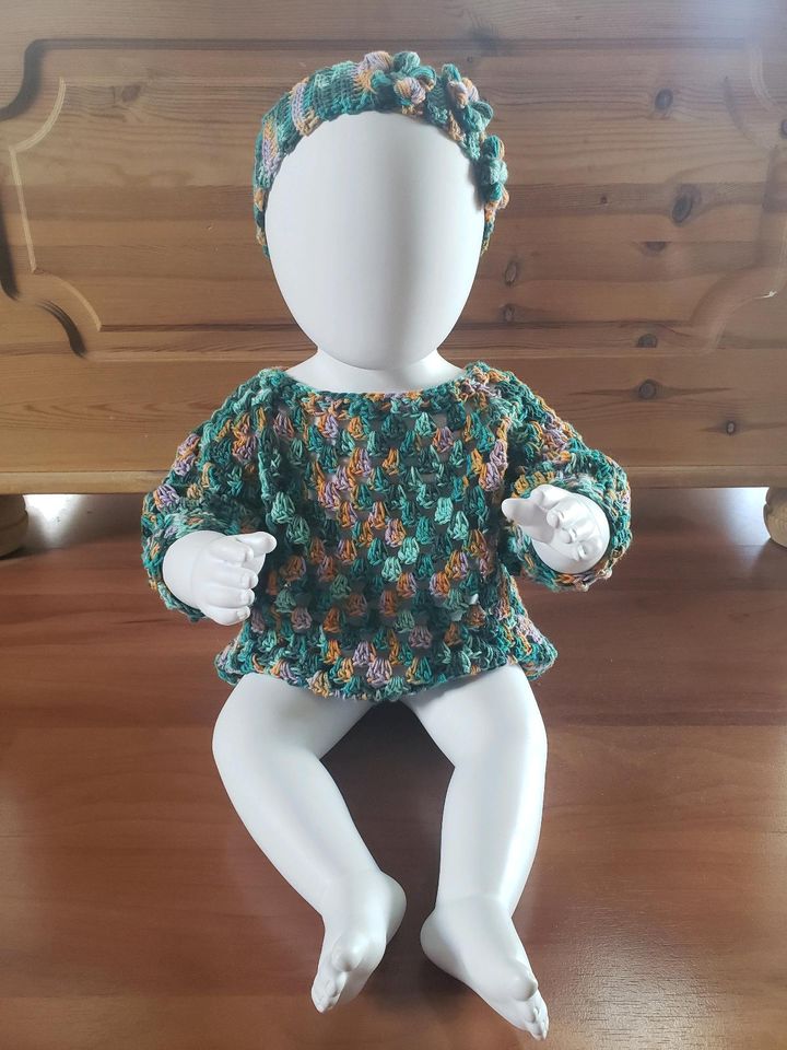 Baby Sommerpullover, Pullover 3/4 Ärmel Set gehäkelt *handmade* in Maintal