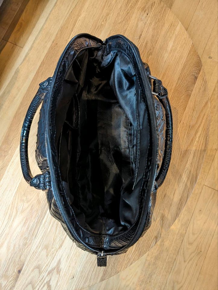 Damentasche,Handtasche  Arzttasche schwarz in Krokooptik in Bödingerhof