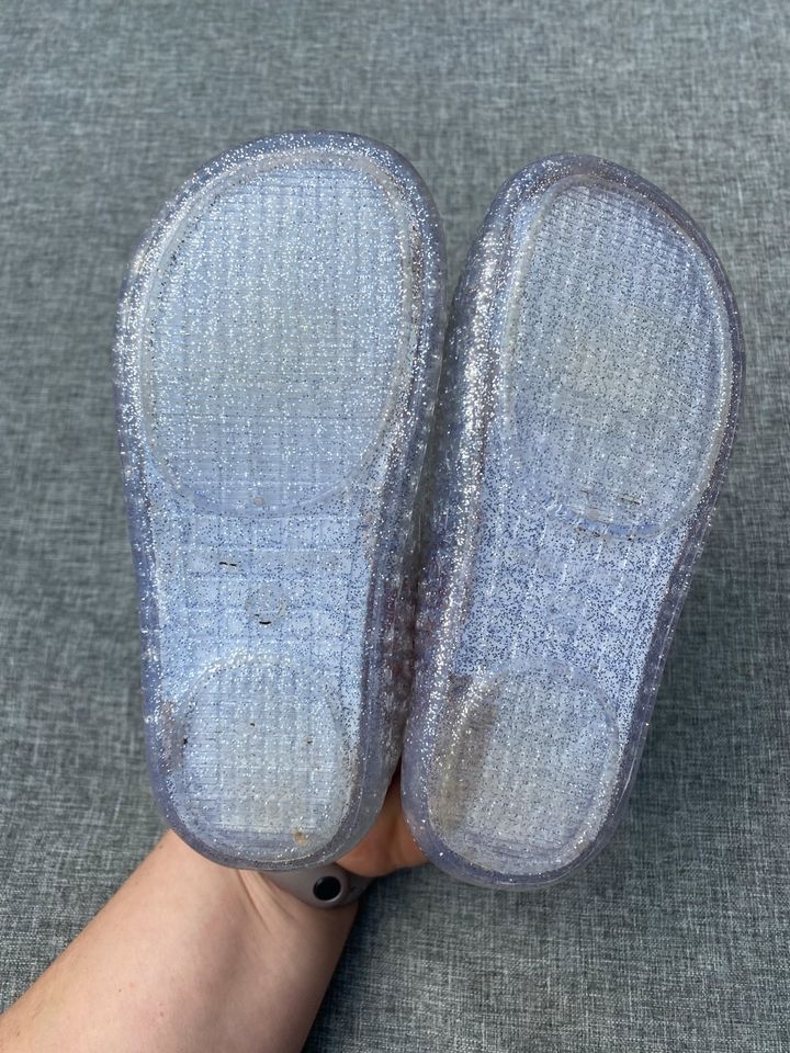 ❤️ Jelly Sandalen Sommer Silber Glitzer 26 US9 in Niederkrüchten