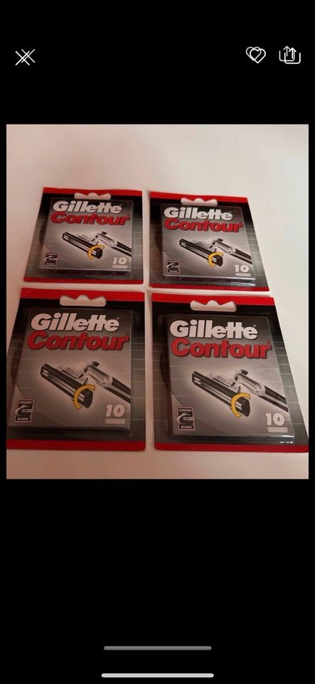 Gillette Contour Rasierklingen 4 x 10 Stück neu in Naumburg (Saale)