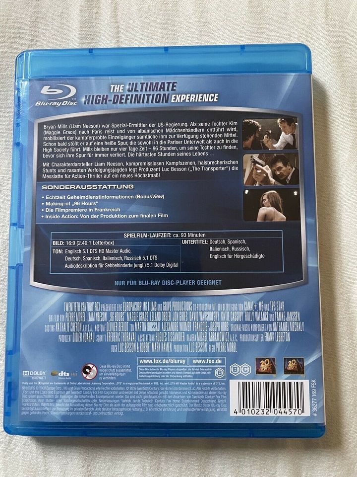 96 Hours Blue Ray DVD in Regen