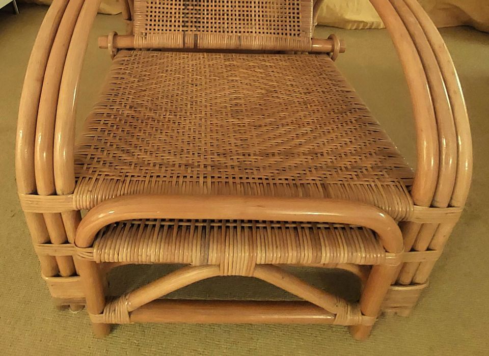 Loungesessel aus Rattan, vintage in Berlin