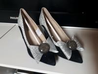 Abendpumps schwarz-silber Heine 38 Leder NEU Bayern - Gerolsbach Vorschau