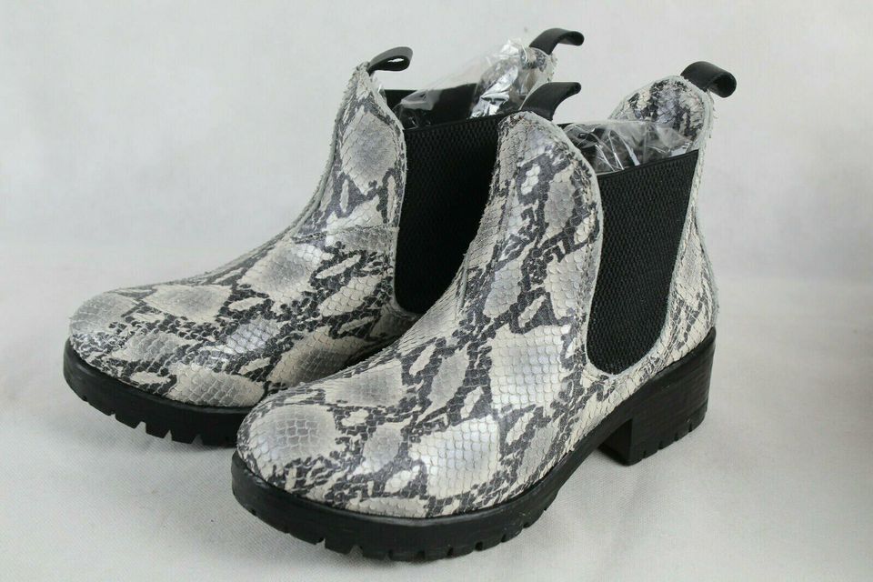 Lazamani Chelsea Stiefeletten Schlangenmuster Boots Gr.38 neu in Emstek