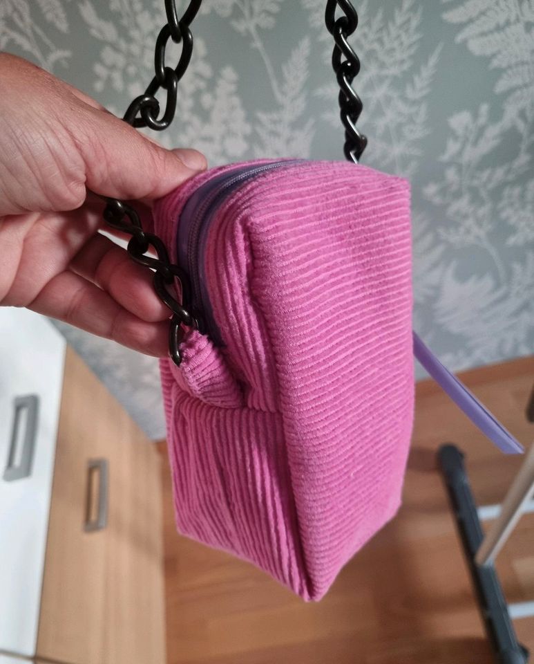 Handytasche kleine Tasche rosa Cord in Asperg