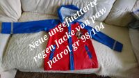 Verkaufe neue ungefuetterte paw patrol regenjacke gr 98/104 für 9 Thüringen - Sömmerda Vorschau